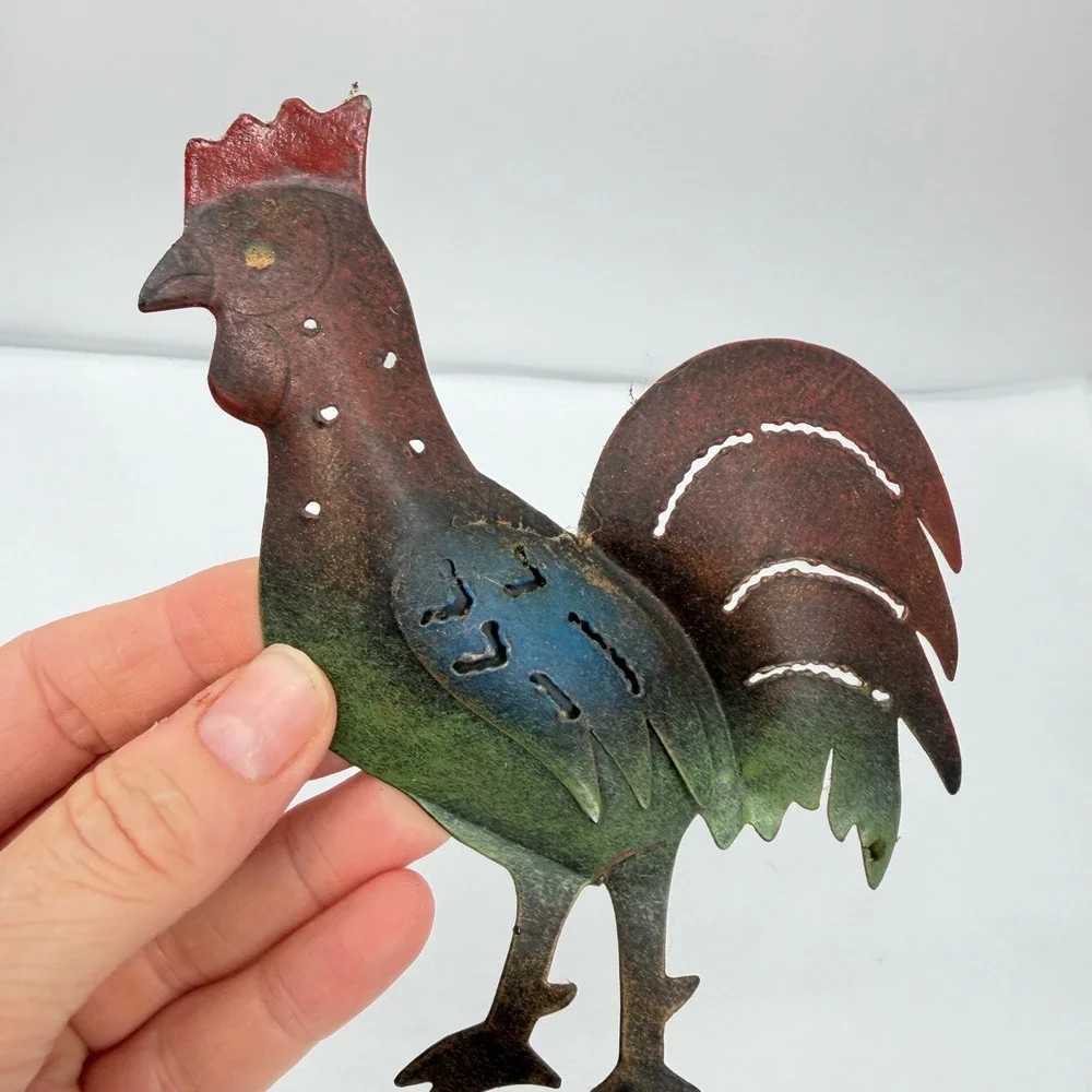 Cast Rooster Door Bell Plate & Hook SET Farmhouse Decor Kitchen Chicken Fowl